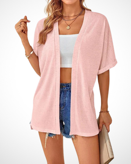 Women's Open-Front Knit Cardigan with Batwing Sleeves