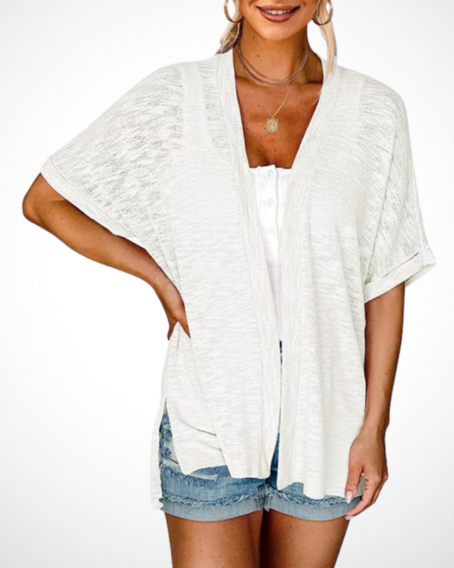 Women's Open-Front Knit Cardigan with Batwing Sleeves
