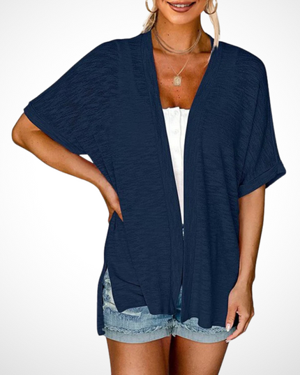Women's Open-Front Knit Cardigan with Batwing Sleeves