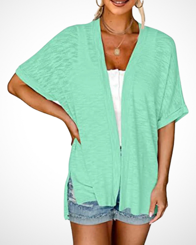 Women's Open-Front Knit Cardigan with Batwing Sleeves
